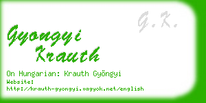 gyongyi krauth business card