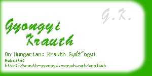 gyongyi krauth business card